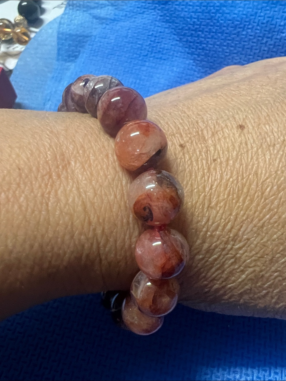 Handmade Red fire quartz Bead Stretch Bracelet - Women Jewelry